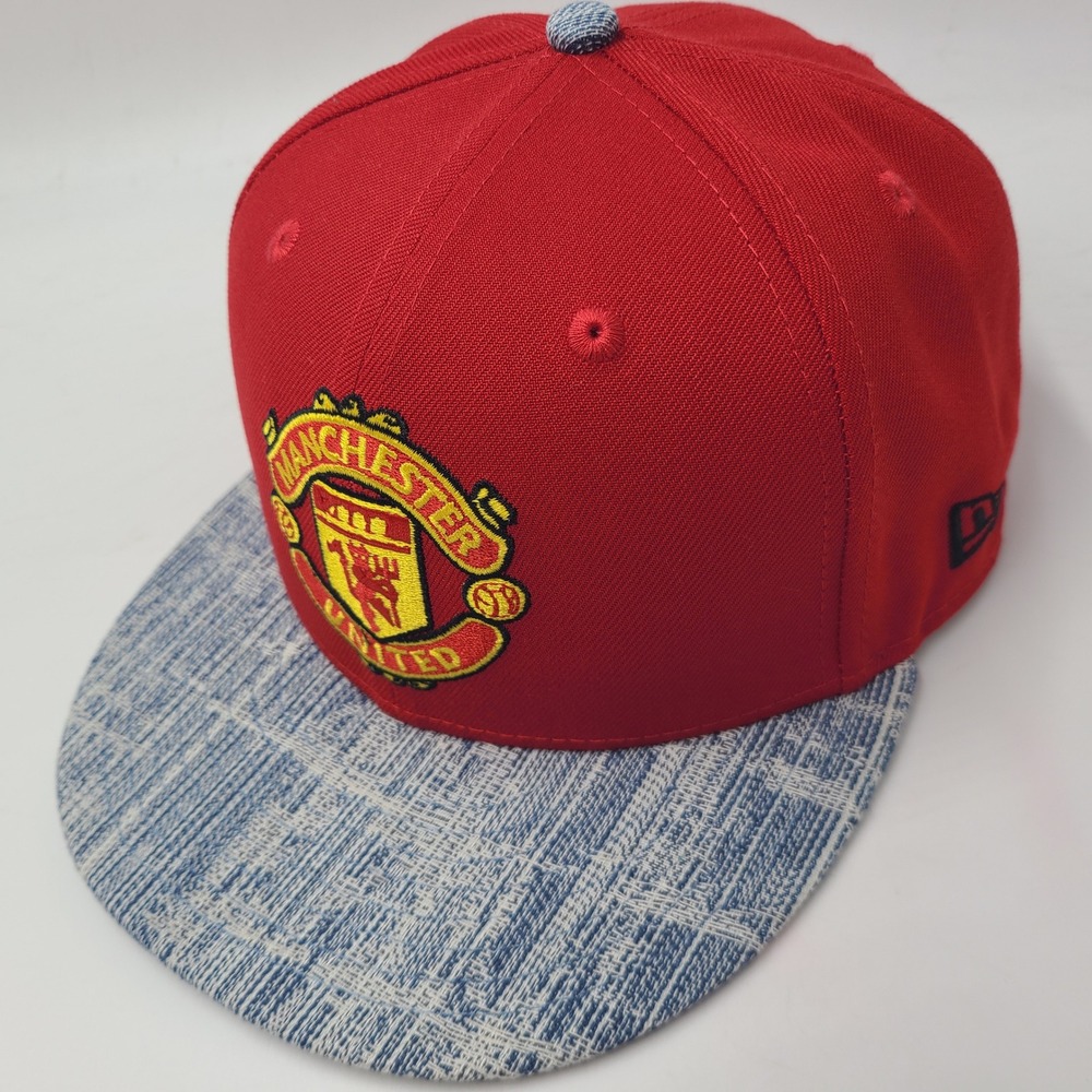 Manchester United Hat Fitted 7 5/8 New Era 59Fifty Red Blue Premier League Men